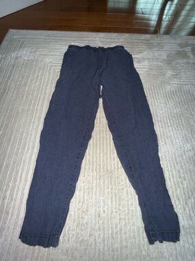 Mango Women's Straight-Leg Navy Drawstring Pants